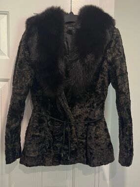 Dale Dressin Women's Coat with Genuine Fox Fur Collar size 10